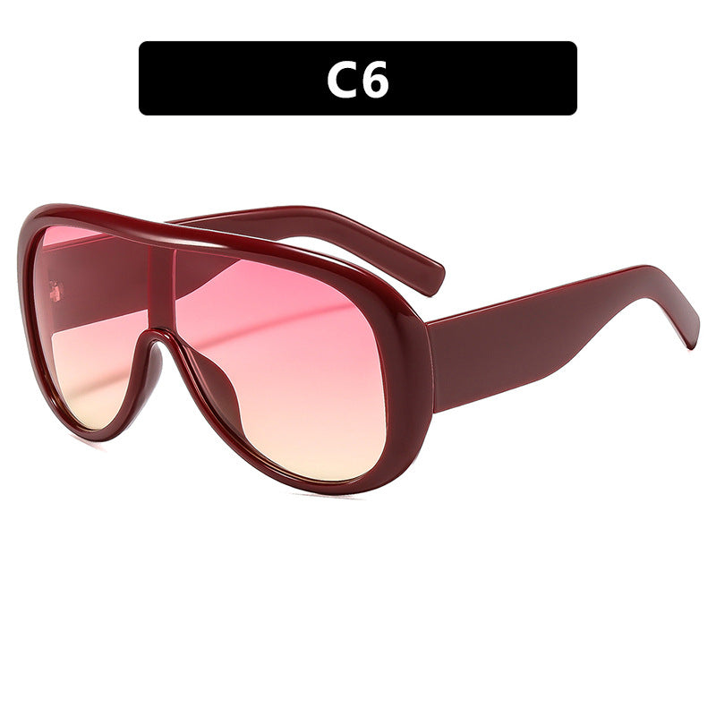 Dame oversized sports solbrille i retro-inspirert design Luvikno