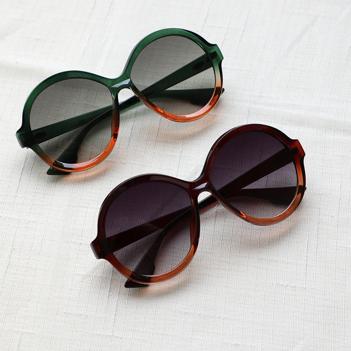 Dame oversized moteriktig solbrille med unik rammeform Luvikno
