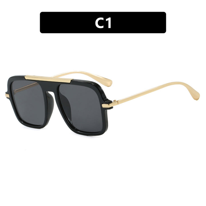 Dame kvadratisk solbrille med luksuriøs metallramme og robuste glass Luvikno