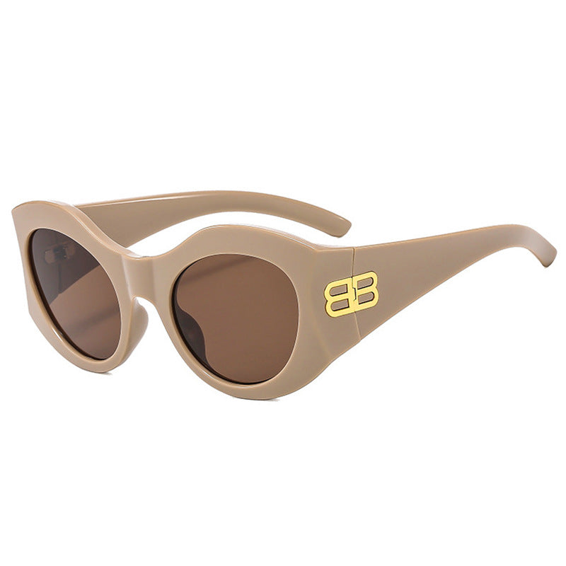 Dame Designer Cat-Eye solbrille med elegant profil og UV-beskyttelse Luvikno