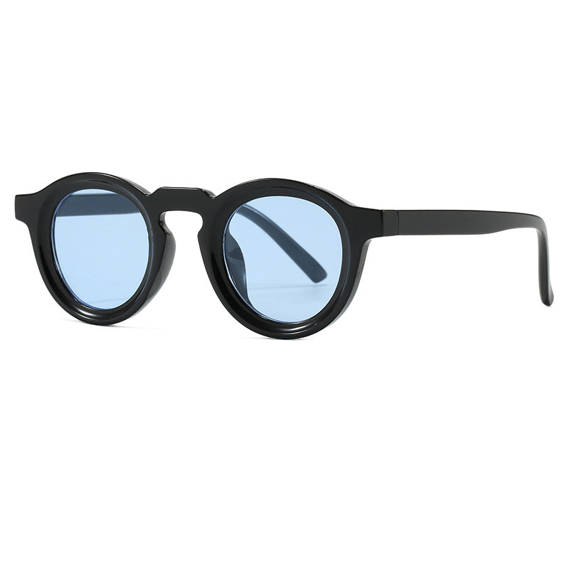 Damer fashionable runde solbriller med transparent ramme og UV-beskyttelse Luvikno