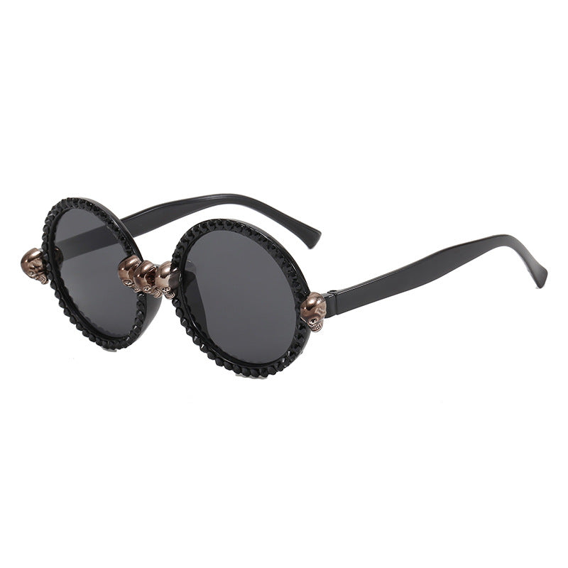 Dame Ekstravagant rund solbrille Luvikno