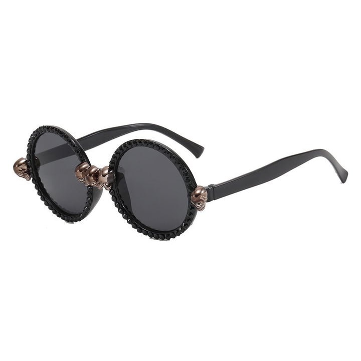 Dame Ekstravagant rund solbrille Luvikno