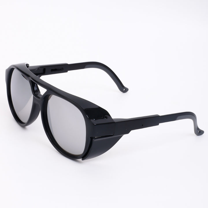 Dame oversized solbriller i geometrisk design med robust ramme og polarisert glass Luvikno