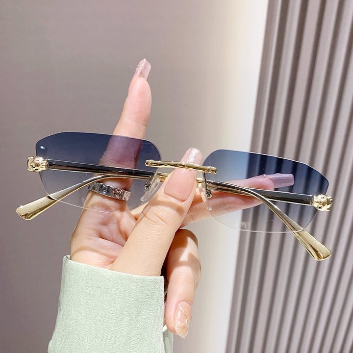 Dame elegant Halvram solbrille Luvikno