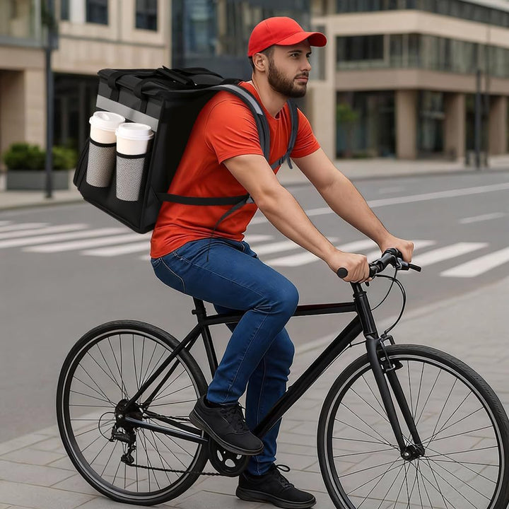 Dame Isolert Pizza-leveringspose med drikkeholdere og reflektorer Luvikno