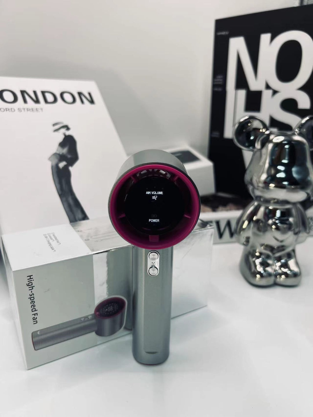 Dame Håndholdt USB-vifte med temperaturvisning Luvikno