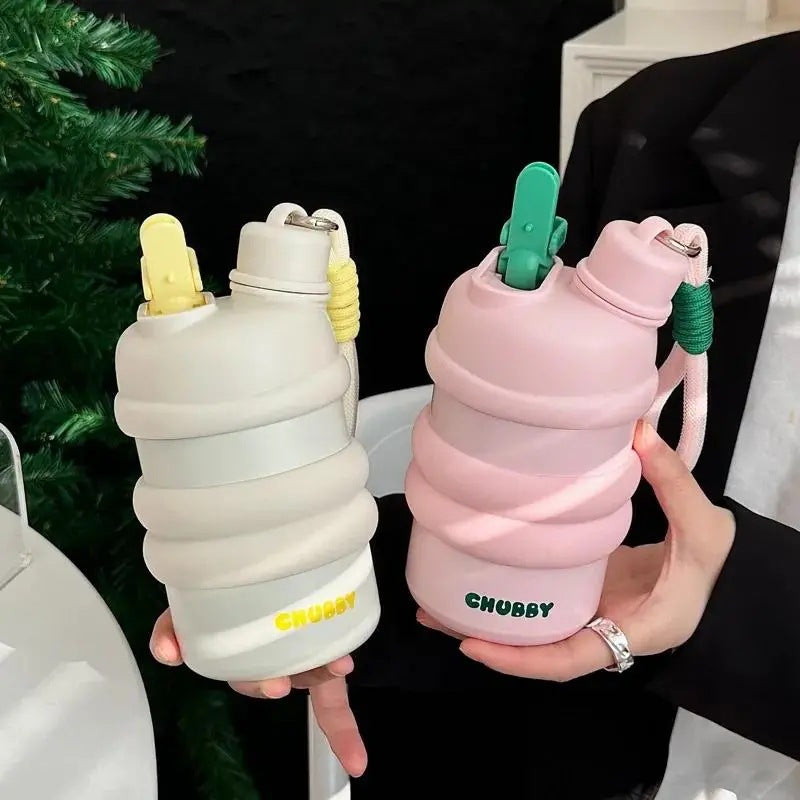 Damen Sportliche Edelstahl-Wasserflasche Luvikno