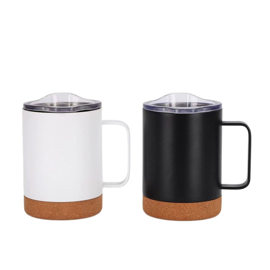 Damer elegant kaffekopp med korkbunn og gjennomsiktig lokk Luvikno