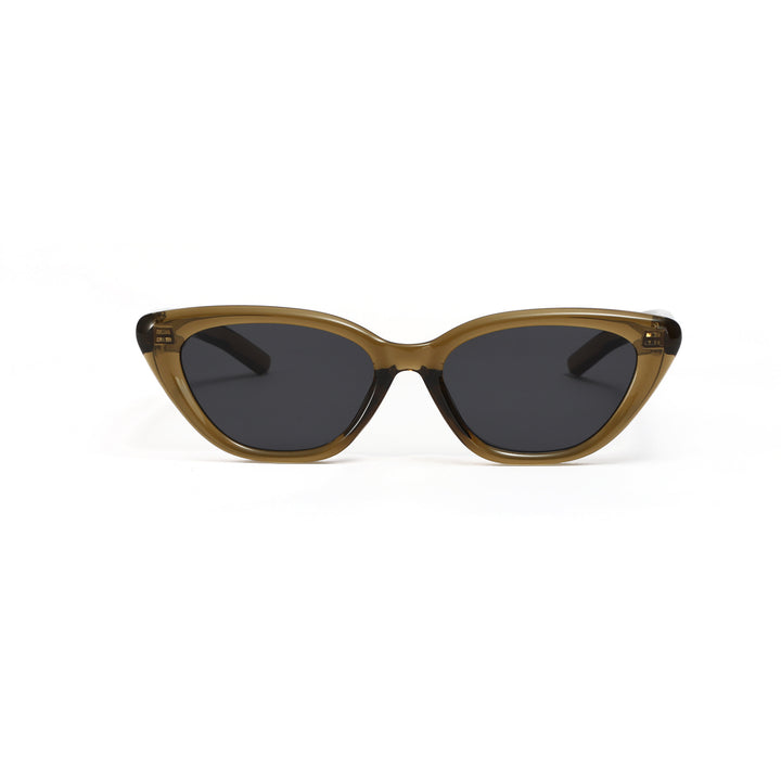 Dame Cat-Eye solbriller med gjennomsiktig design Luvikno