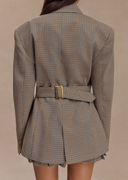 Luvik | Vyötärölle muotoiltu ruututakki-setti