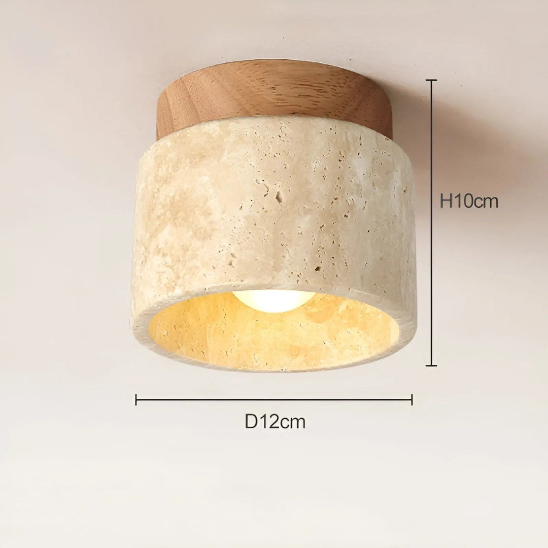 Luvikno | LumiZen Luxe - Japansk inspirert LED ambient lys med travertin og tre