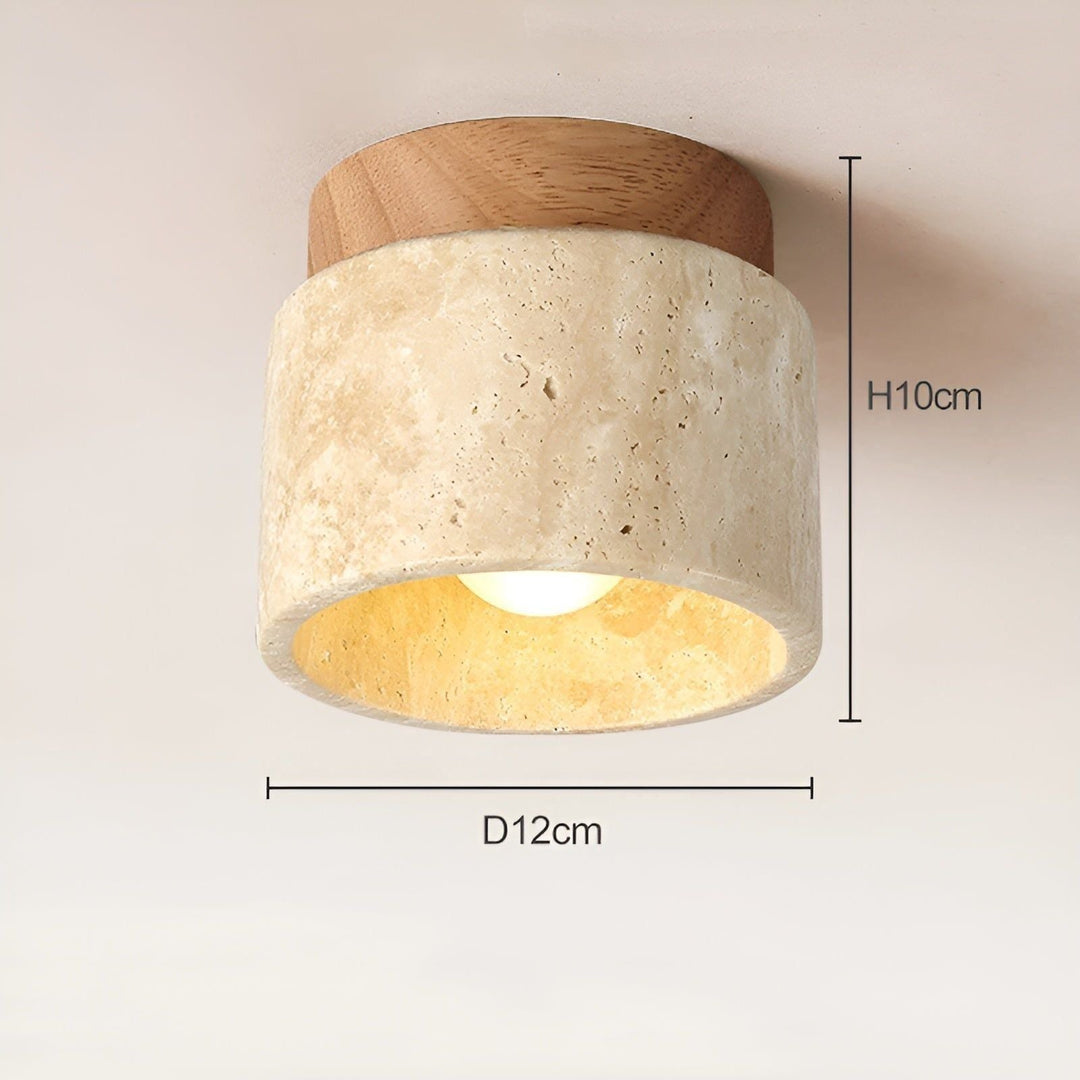 LumiStone - Wabi Sabi Gul Marmor Japansk Taklampe | Luvikno