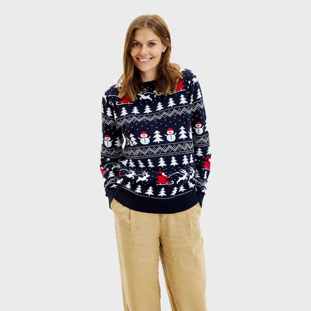 Luvik | Stilig juleshirt Navy - Kvinner