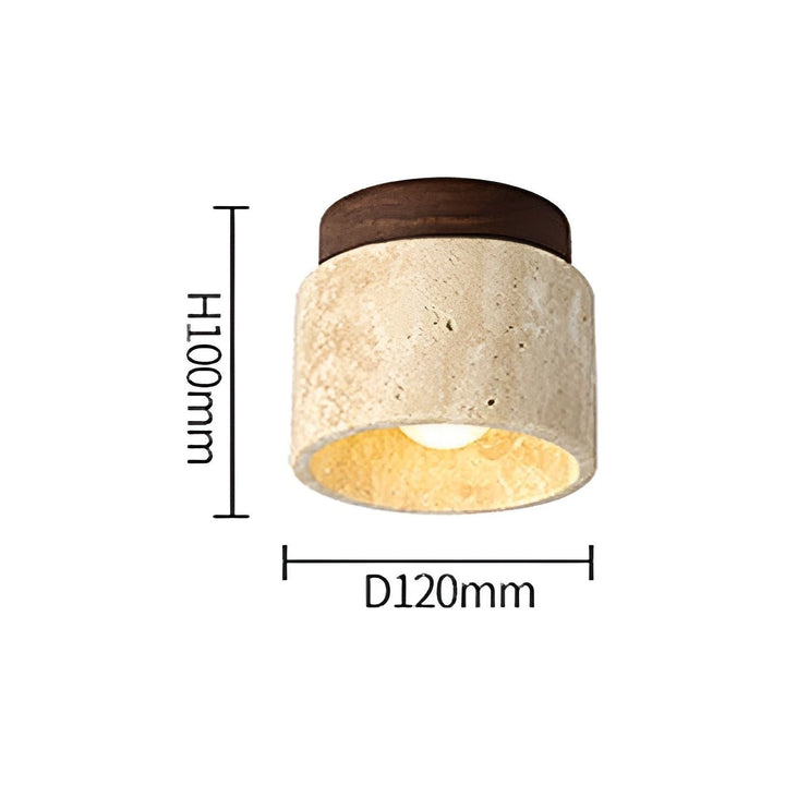 LumiStone - Wabi Sabi Gul Marmor Japansk Taklampe | Luvikno