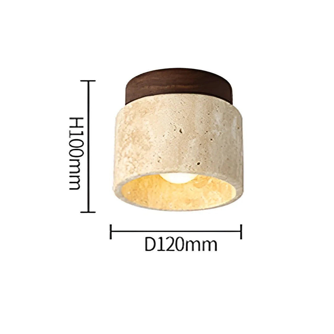 Rustikk Travertin Taklampe - TravaGlow | Luvikno