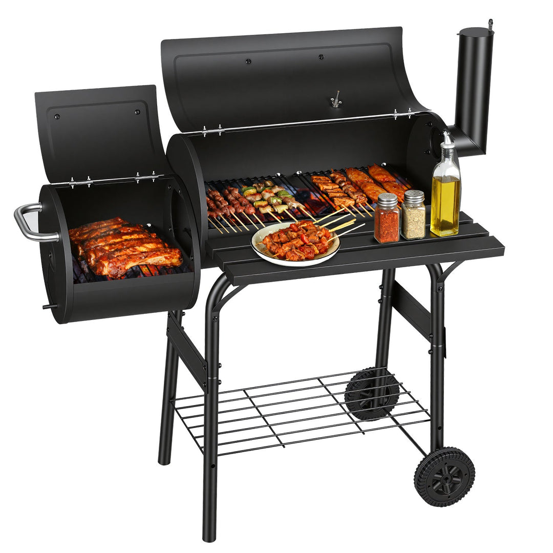Offset Smoker Kullgrill med Side Firebox BBQ | Luvikno