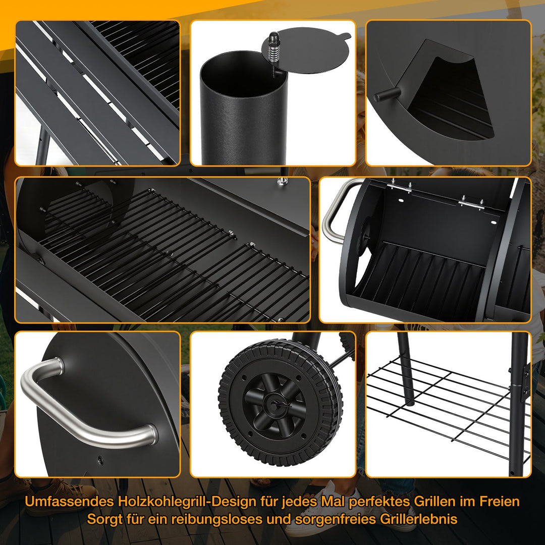 Offset Smoker Kullgrill med Side Firebox BBQ | Luvikno