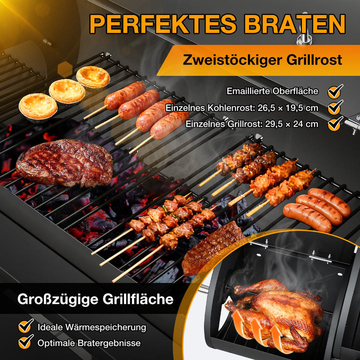 Offset Smoker Kullgrill med Side Firebox BBQ | Luvikno