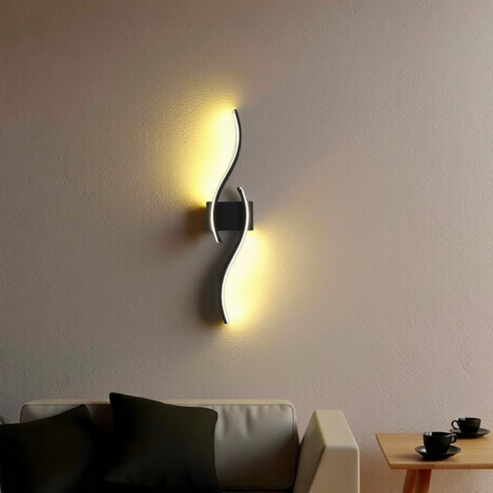 Luvikno | Minimalistisk svart LED-vegglampe – Moderne fjernstyrt omgivelseslys