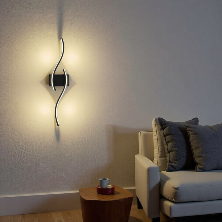 Luvikno | Minimalistisk svart LED-vegglampe – Moderne fjernstyrt omgivelseslys