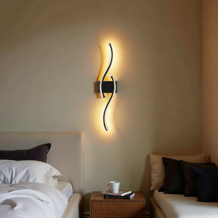 Luvikno | Minimalistisk svart LED-vegglampe – Moderne fjernstyrt omgivelseslys