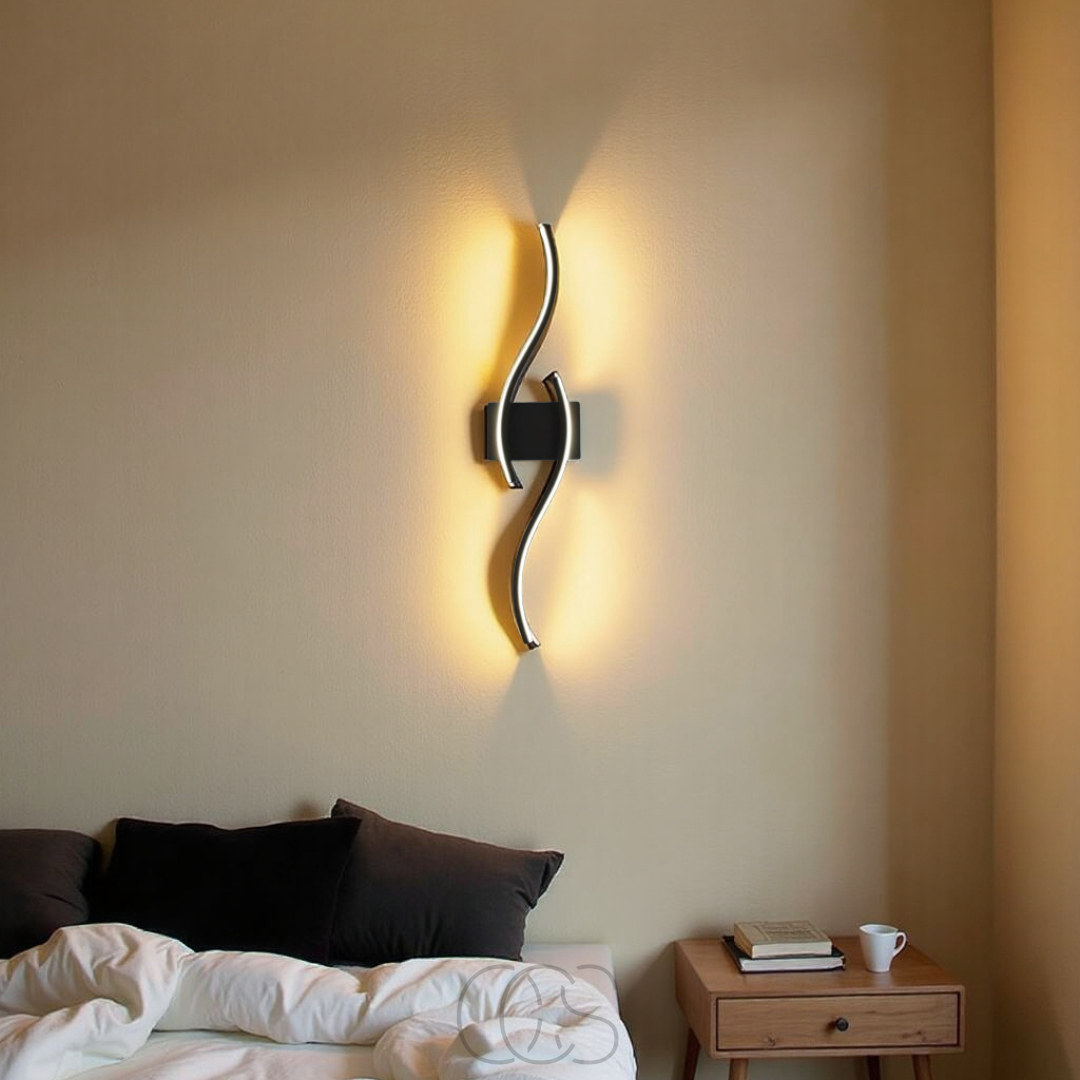 Luvikno | Minimalistisk svart LED-vegglampe – Moderne fjernstyrt omgivelseslys