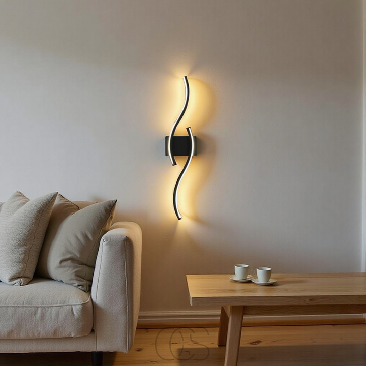 Luvikno | Minimalistisk svart LED-vegglampe – Moderne fjernstyrt omgivelseslys