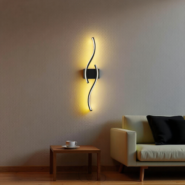 Luvikno | Minimalistisk svart LED-vegglampe – Moderne fjernstyrt omgivelseslys