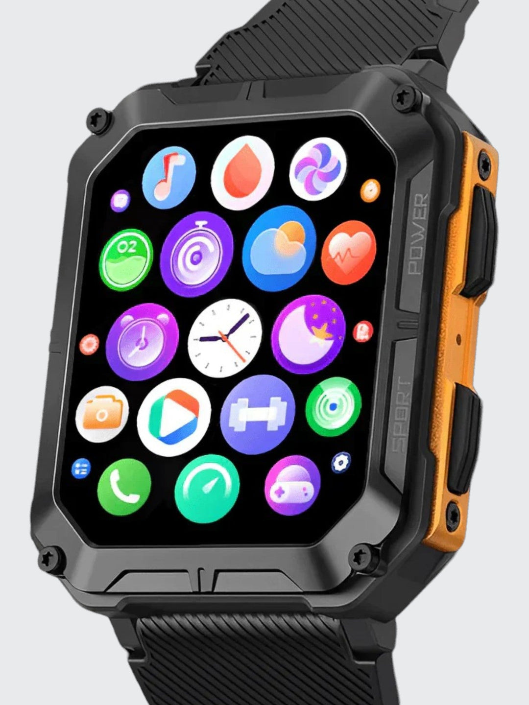 Indestructible Smartwatch med pulsmåler og 14 dagers batterilevetid – Vanntett og støtsikker for aktive profesjonelle | Luvikno