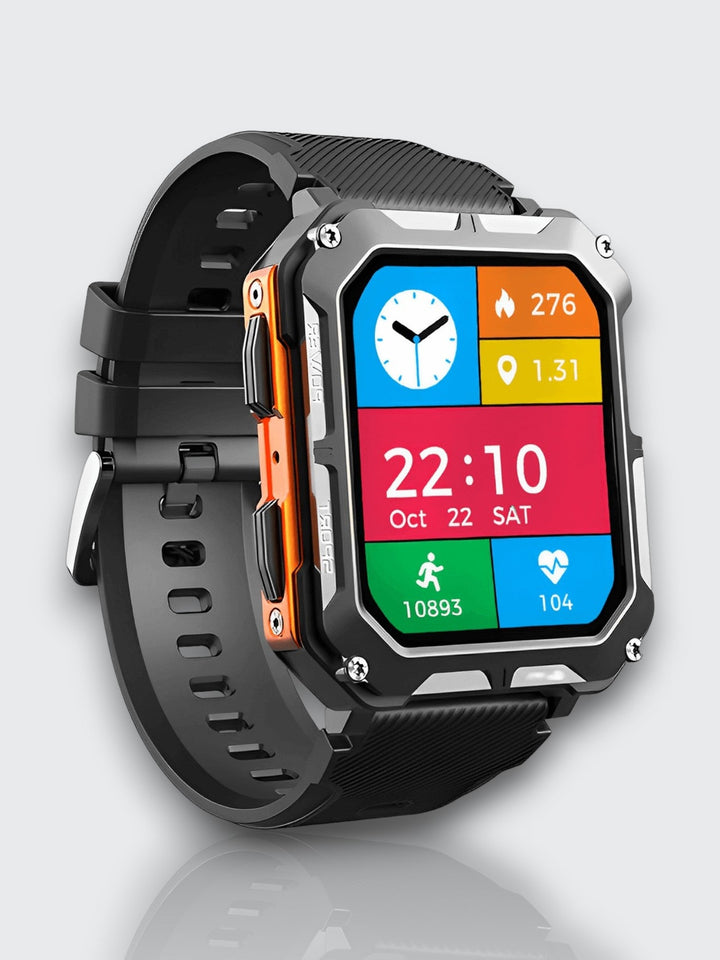 Indestructible Smartwatch med pulsmåler og 14 dagers batterilevetid – Vanntett og støtsikker for aktive profesjonelle | Luvikno