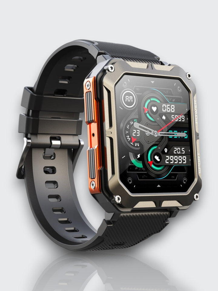 Indestructible Smartwatch med pulsmåler og 14 dagers batterilevetid – Vanntett og støtsikker for aktive profesjonelle | Luvikno