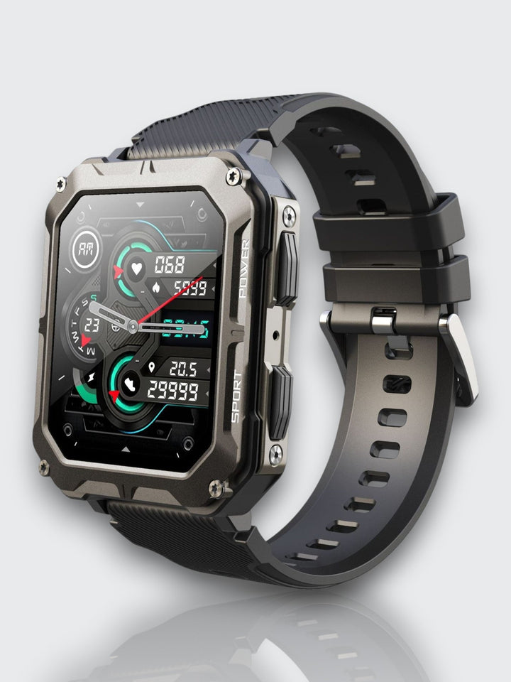 Indestructible Smartwatch med pulsmåler og 14 dagers batterilevetid – Vanntett og støtsikker for aktive profesjonelle | Luvikno