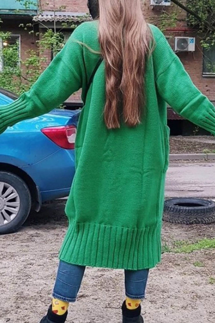Luvik | Avoin Pitkä Neuletakki