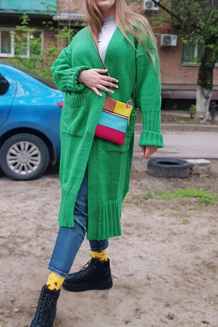 Luvik | Avoin Pitkä Neuletakki