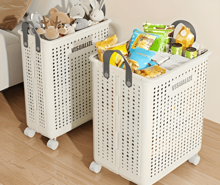 RollEase Sammenleggbar Kleskurv – Med Hjul, Kompakt & Slitesterk for Enkel Transport | Luvikno
