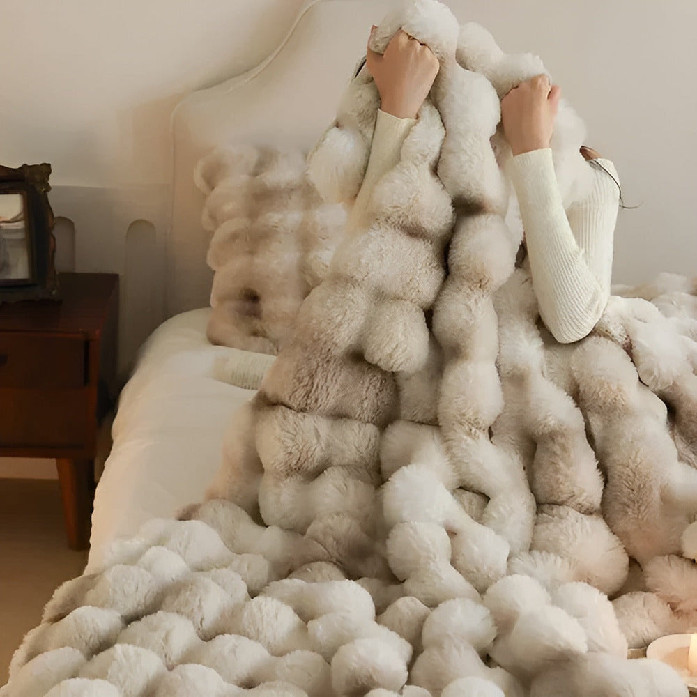 Luvikno | Fluffy Faux Fur Reisepledd – Mykt og Vaskbart Fleecepledd