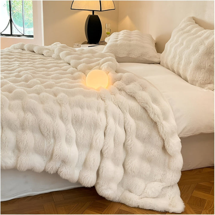 Luvikno | Fluffy Faux Fur Reisepledd – Mykt og Vaskbart Fleecepledd