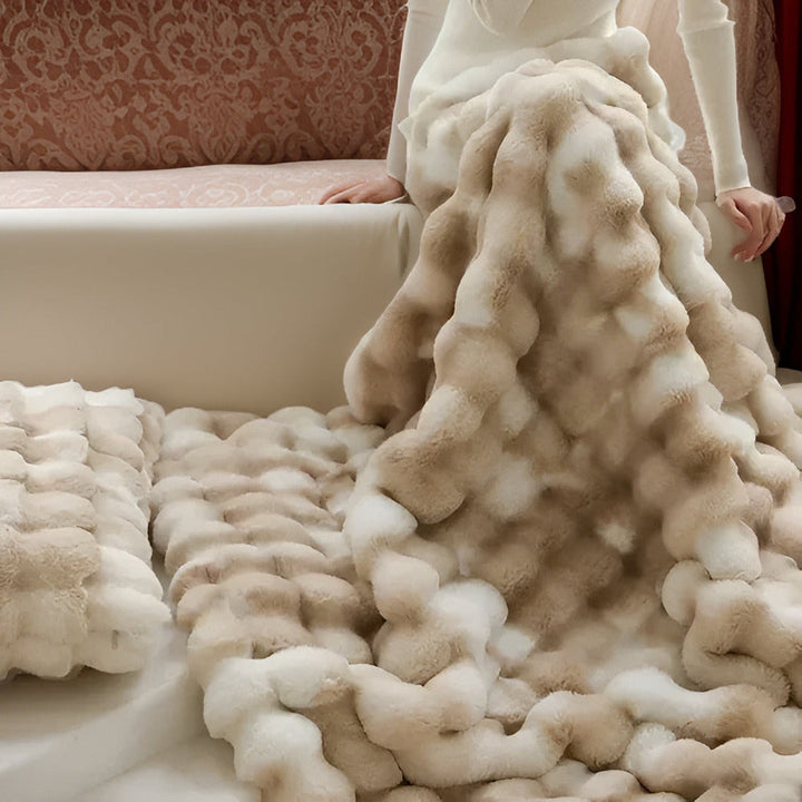 Luvikno | Fluffy Faux Fur Reisepledd – Mykt og Vaskbart Fleecepledd
