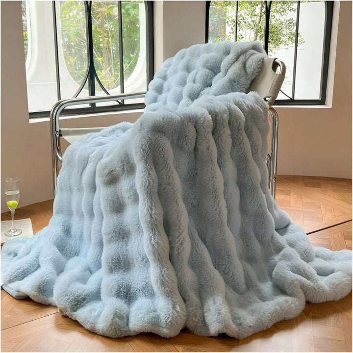 Luvikno | Fluffy Faux Fur Reisepledd – Mykt og Vaskbart Fleecepledd