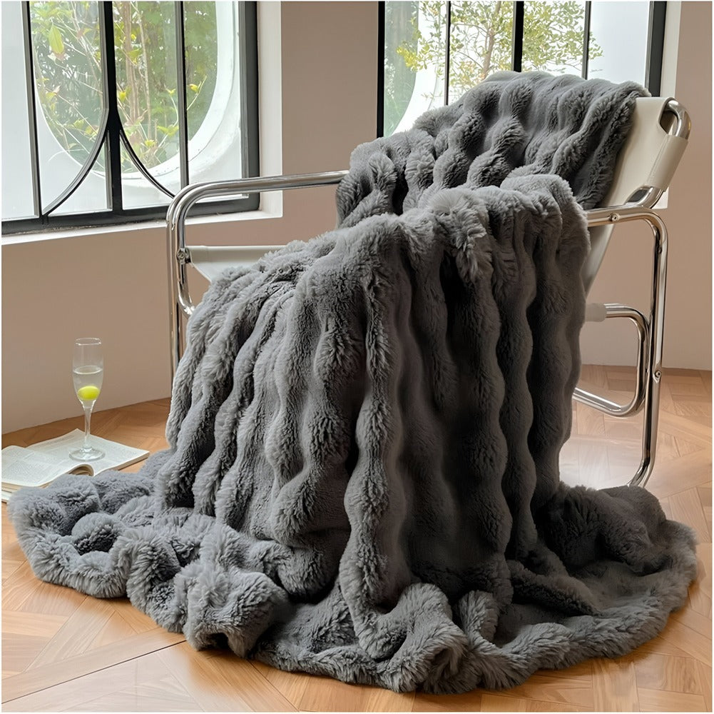 Luvikno | Fluffy Faux Fur Reisepledd – Mykt og Vaskbart Fleecepledd