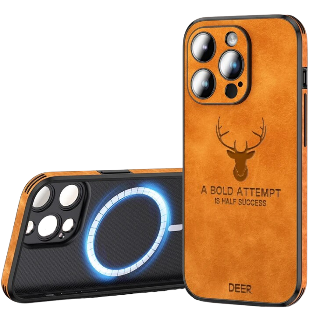 Luvikno | Deer - Luksuriøs Læder iPhone Deksel med Stilig Design og Sjokkbestandig Beskyttelse
