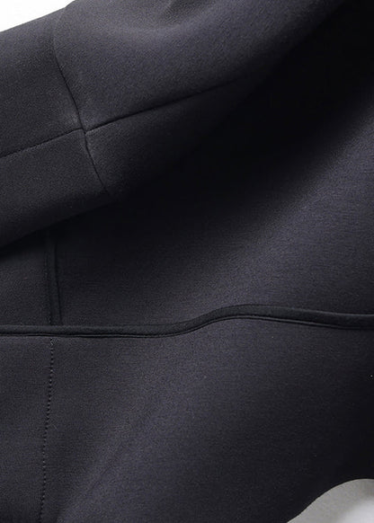 Luvik | Peter Pan kaulus musta nappi puuvillasta takit lepakkohihoilla