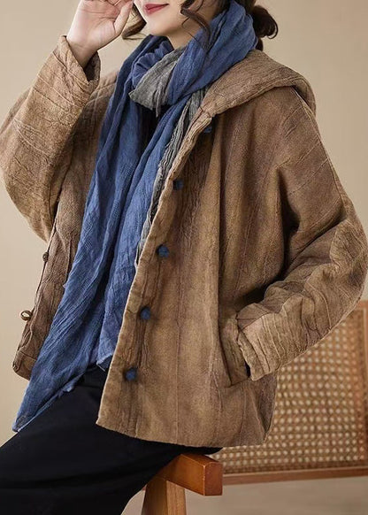 Luvik | Ohut puuvillatakki, jossa on ruskeat hupulliset taskut