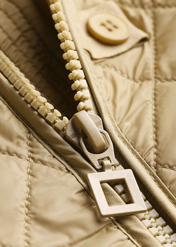 Luvik | Kaki ruudullinen säädettävällä naruvetoketjulla, pehmeä puuvillahuppari, talvihaalari