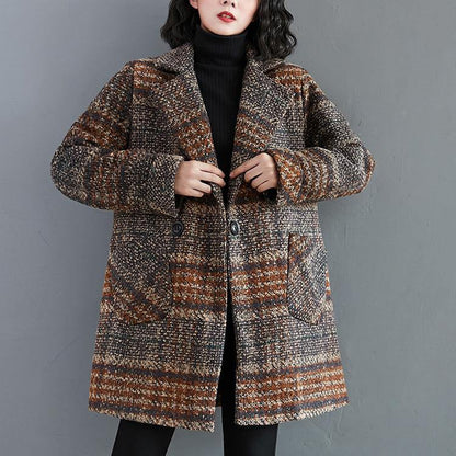 Luvik | Poimutetut pussukat Suuri koko tunika sinisiä ruutuja Mekot Takit