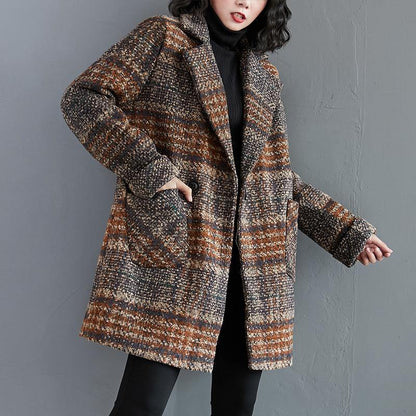 Luvik | Poimutetut pussukat Suuri koko tunika sinisiä ruutuja Mekot Takit