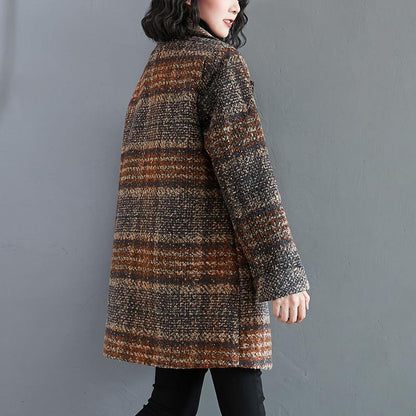 Luvik | Poimutetut pussukat Suuri koko tunika sinisiä ruutuja Mekot Takit