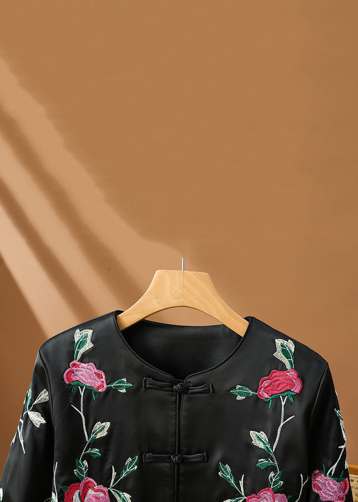 Luvik | Design Svart Satin Jakker Knapper