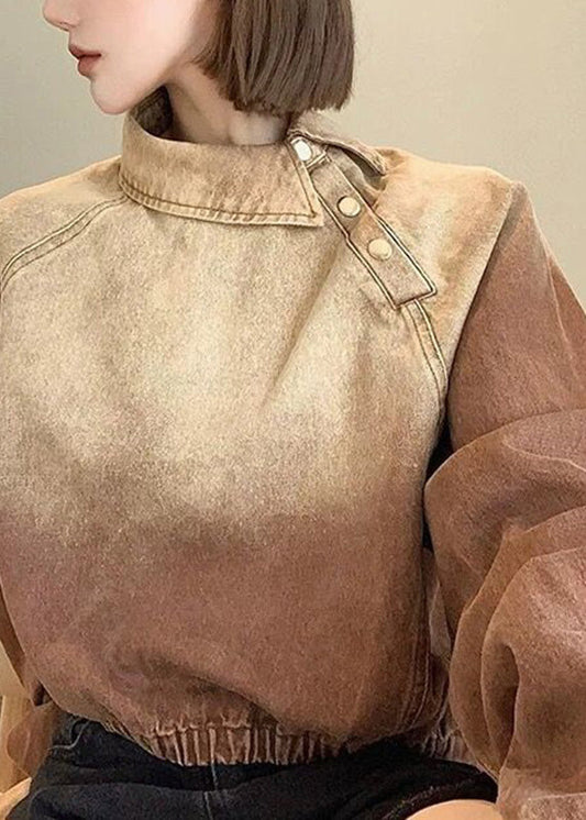 Luvik | Design Ruskea Vaaleanruskea Farkkutakki Peter Pan -kauluksella